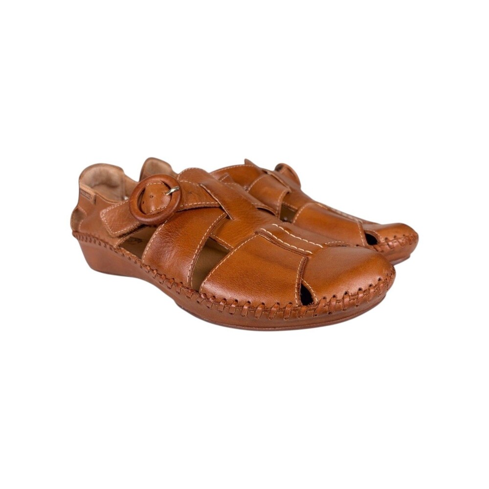 Pikolinos P Vallarta Brandy Leather Comfort Shoes EU 40 US 9.5 Hook & Loop